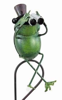 Preview: Zauberhafter Regenmesser Frosch Fritz mit Fernglas